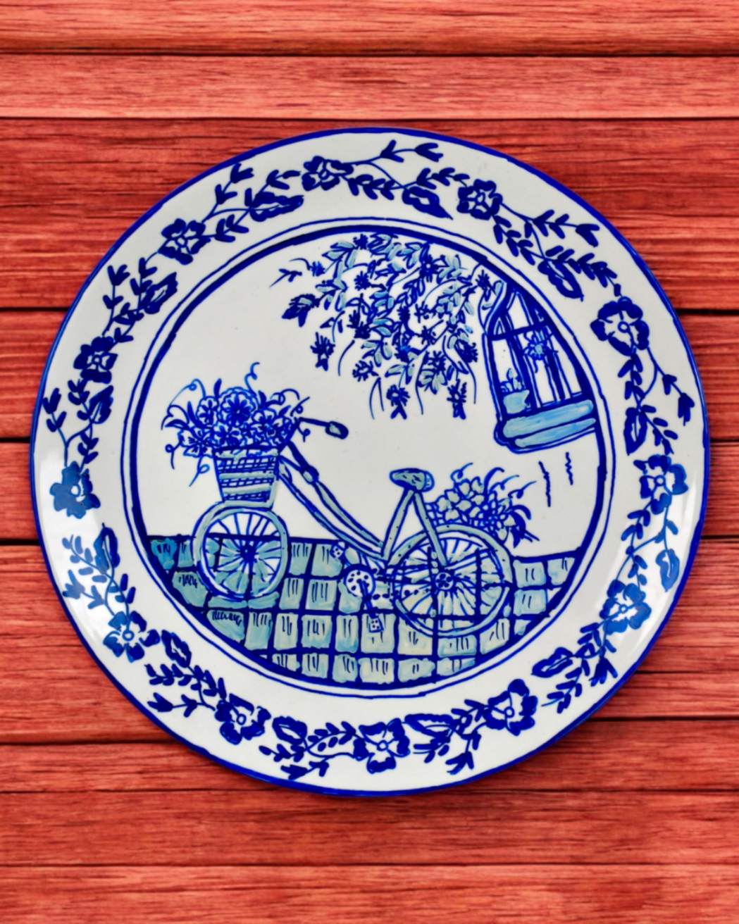 Morwee Ceramic Wall Hanging Plates 9.5 inches set of 4