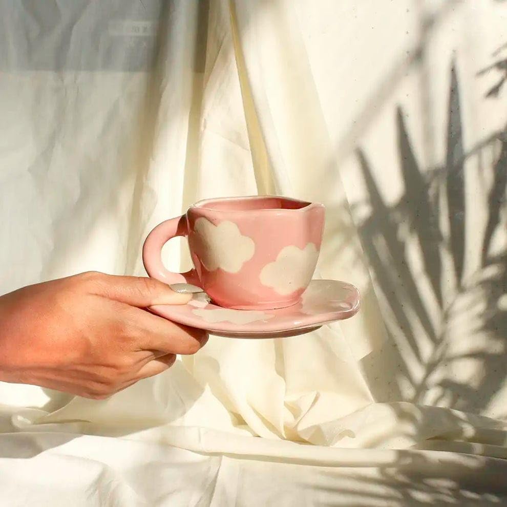 Morwee Pink Cloud cup with saucer