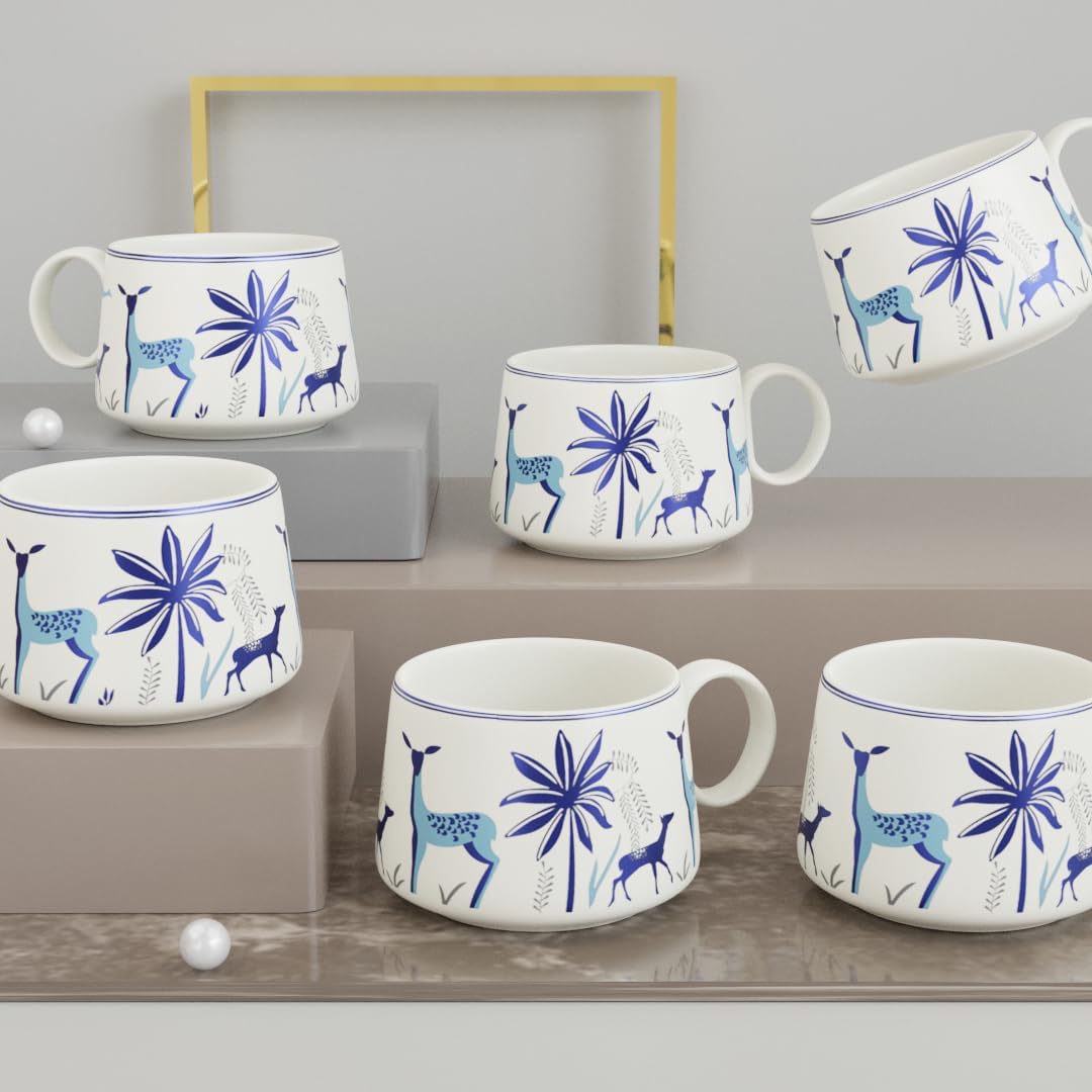 Morwee HANDICRAFTS Ceramic Tea Cup Set of 6
