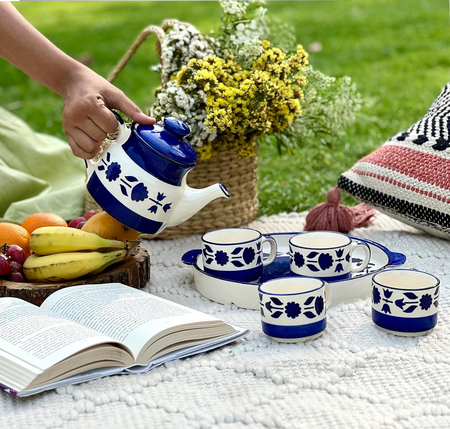 Morwee Blue luxury tea set royal blue