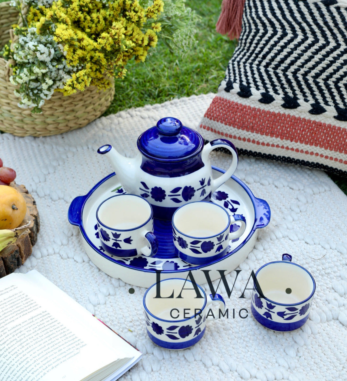 Morwee Blue luxury tea set royal blue