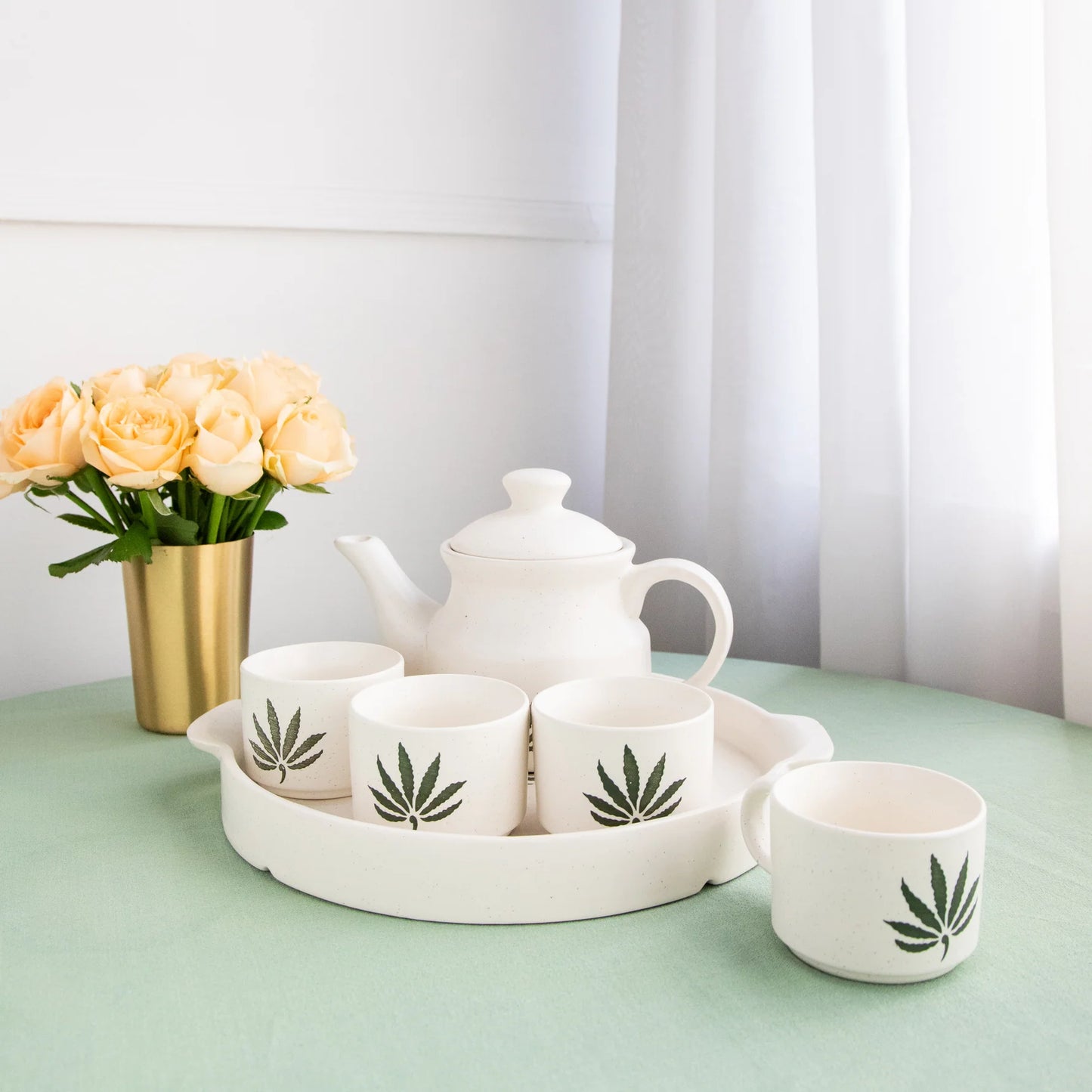 Morwee premium Ceramic 6 piece Morning Tea Set - Matte White