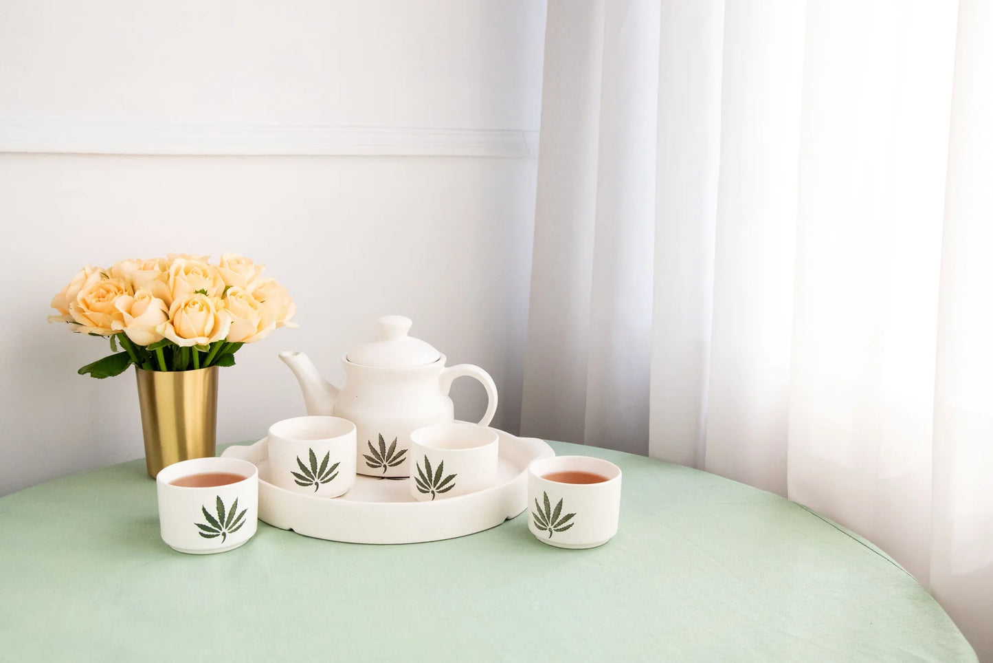 Morwee premium Ceramic 6 piece Morning Tea Set - Matte White