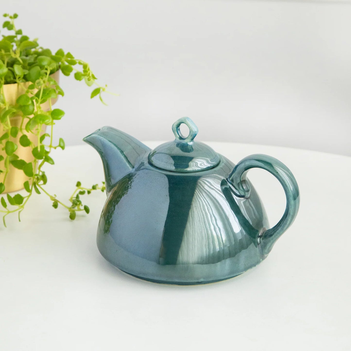 Morwee Modern Ceramic 7 Piece Tea Set - Glossy Green