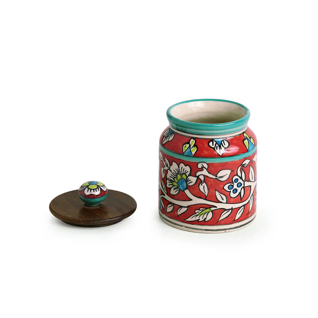 Morwee red Floral paint air tight jar