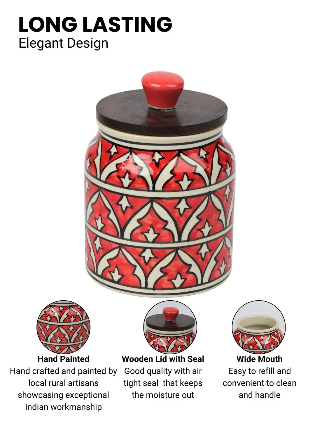 Morwee red Muglayi paint air tight jar