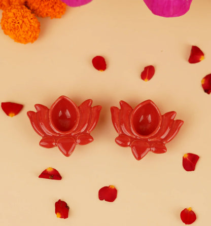 Morwee 3" inches Ceramics Diya's set of 12
