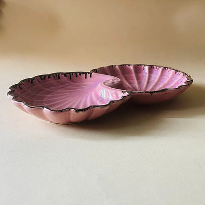 Morwee curated shell Ceramic Platter with Kulhad - Three Piece Set