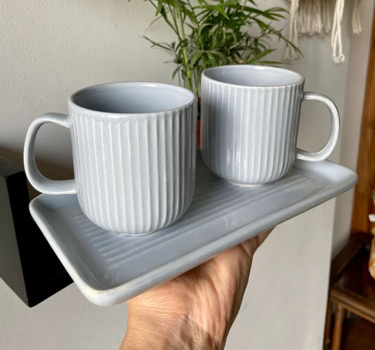 Morwee Gray cup set of 2 with tray