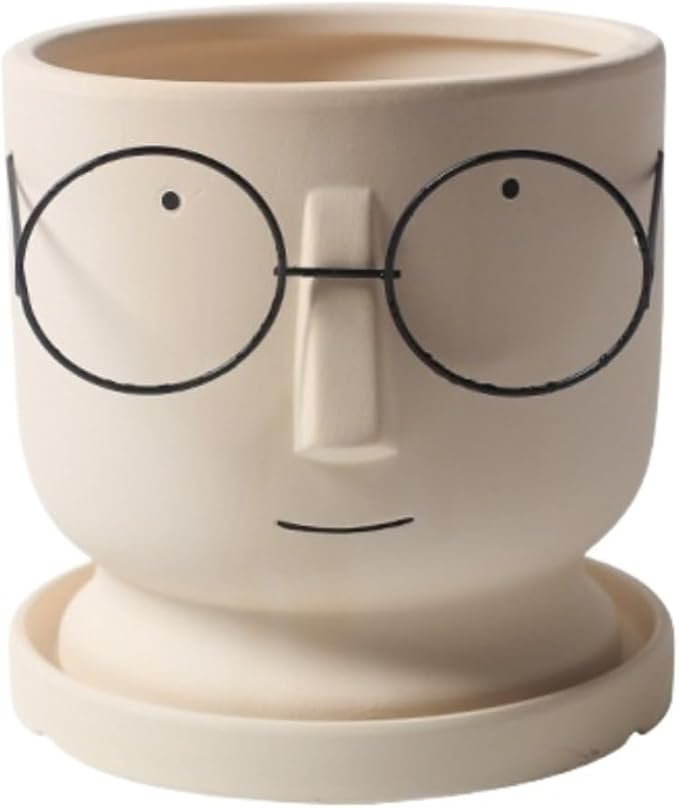 Morwee Face Planter with Glasses Glazed Finish