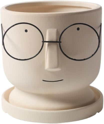 Morwee Face Planter with Glasses Glazed Finish