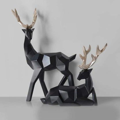 MORWEE Modern Geometric Deer Couple Sculpture Collection Figurine Creative Gift