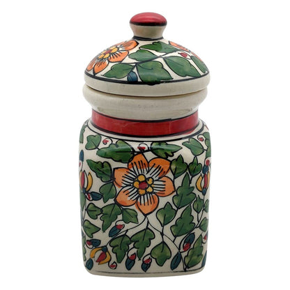 Morwee Green   HAND PAINTED paint  air tight jar SET of 3