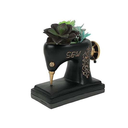 MORWEE Vintage Stitch Resin Sewing Machine Succulent Planter Flower Pot Garden Decor One Size