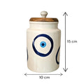 MORWEE Airtight Ceramic Jars (Pack of 2) - 900ml Each - Wooden Lid - Kitchen Containers for Sugar