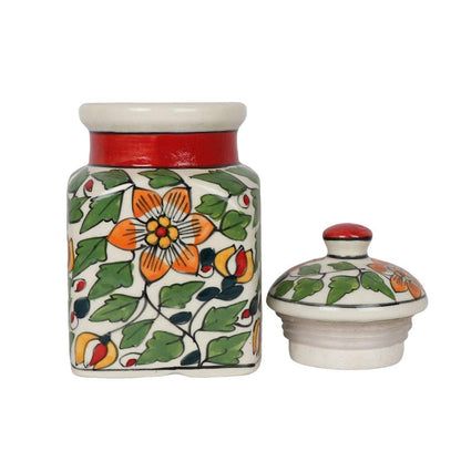 Morwee Green   HAND PAINTED paint  air tight jar SET of 3