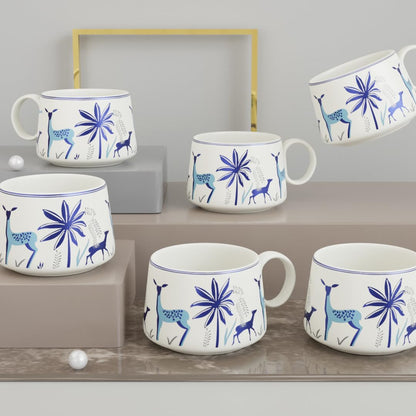 Morwee HANDICRAFTS Ceramic Tea Cup Set of 6
