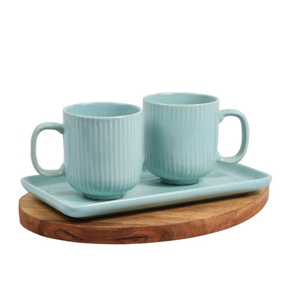 Morwee Green cup set of 2 with tray