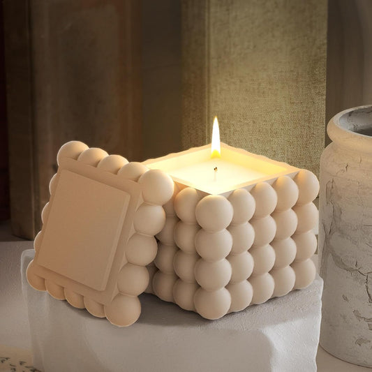 Morwee 3D Bubble Cube Candle Molds, set of 3