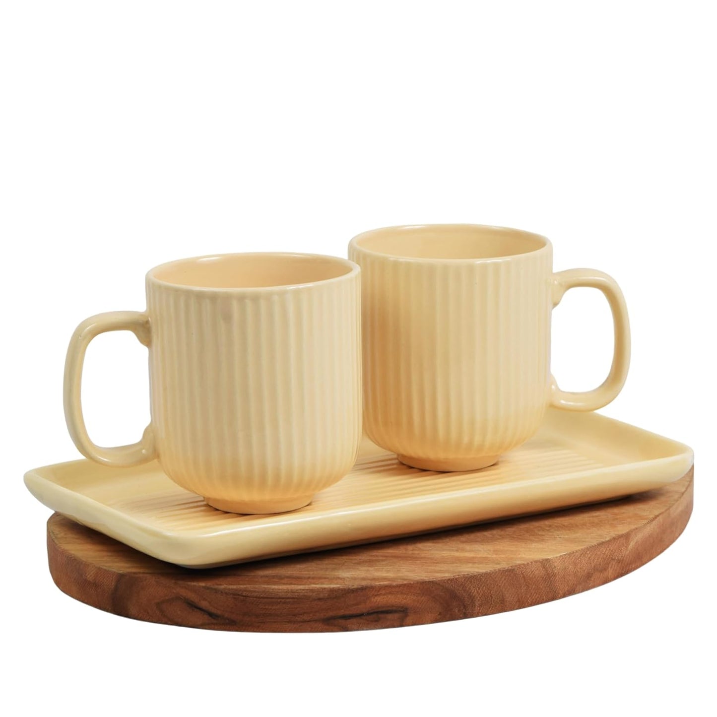 Morwee Beige cup set of 2 with tray