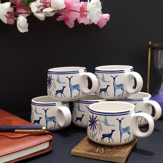 Morwee HANDICRAFTS Ceramic Tea Cup Set of 6