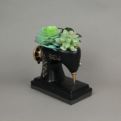 MORWEE Vintage Stitch Resin Sewing Machine Succulent Planter Flower Pot Garden Decor One Size