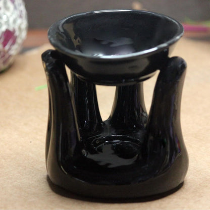 Morwee Ceramic Candle Diffuser Hand Shape Diffuser Black