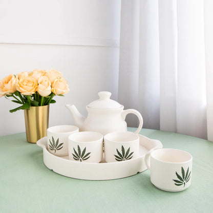 Morwee premium Ceramic 6 piece Morning Tea Set - Matte White