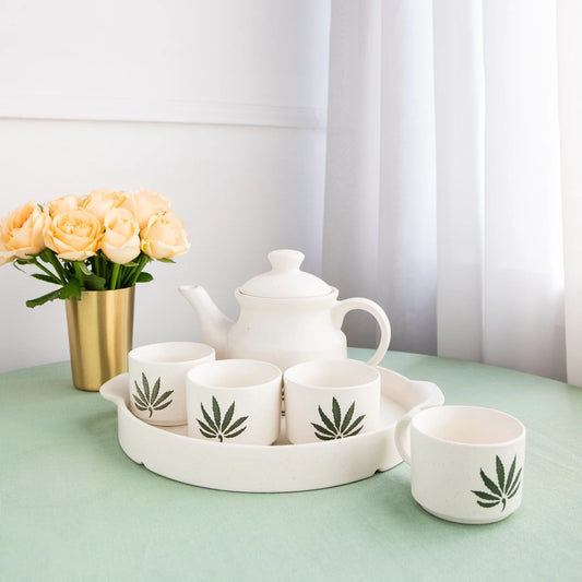 Morwee premium Ceramic 6 piece Morning Tea Set - Matte White