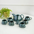 Morwee Modern Ceramic 7 Piece Tea Set - Glossy Green