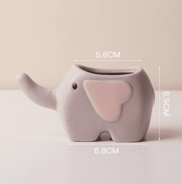 MORWEE Ceramic Cute Elephant Succulent Pot For Home Decor