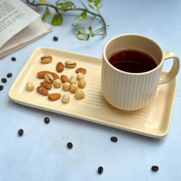 Morwee Beige cup set of 2 with tray