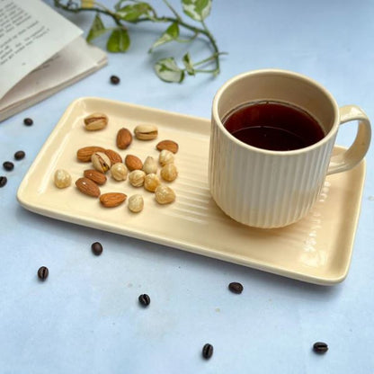 Morwee Beige cup set of 2 with tray