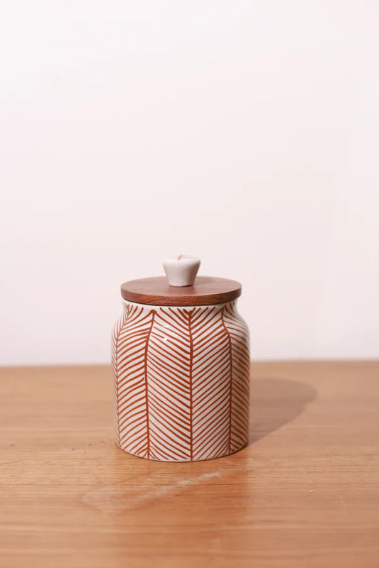Morwee red  Abstract check air tight jar