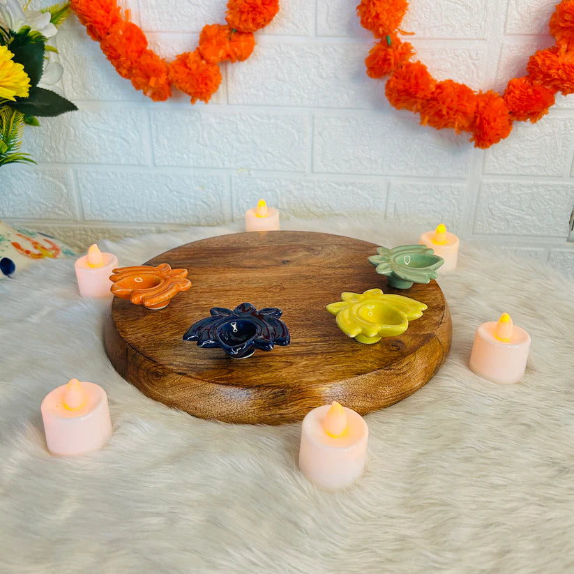 Morwee 3" inches Ceramics Diya's set of 12