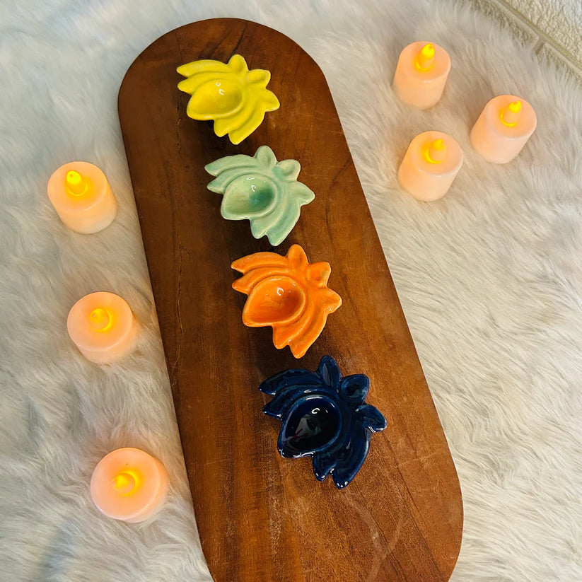 Morwee 3" inches Ceramics Diya's set of 12