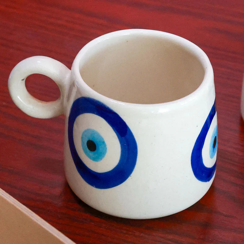 Morwee Evil eye Coffee Mug (400 mL) - Set Of Two