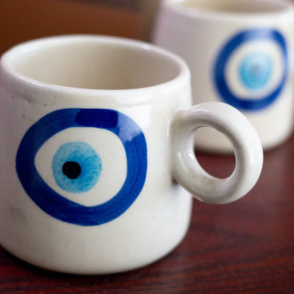 Morwee Evil eye Coffee Mug (400 mL) - Set Of Two