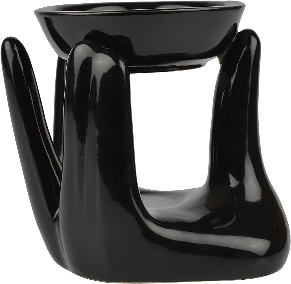 Morwee Ceramic Candle Diffuser Hand Shape Diffuser Black