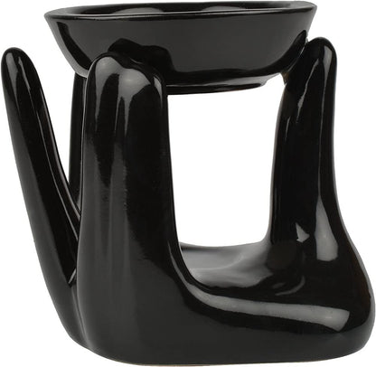 Morwee Ceramic Candle Diffuser Hand Shape Diffuser Black