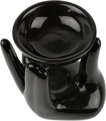 Morwee Ceramic Candle Diffuser Hand Shape Diffuser Black