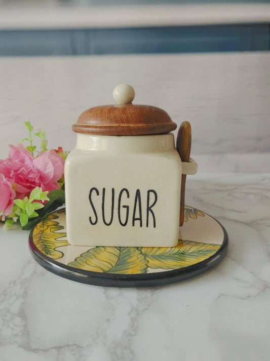 Morwee Glossy White SUGAR Storage Jar