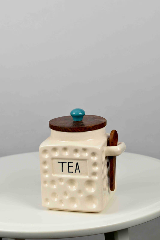 MORWEE Air Tight Containers for Kitchen Storage | Tea Sugar Container Set of 3 | Wooden Lid Container